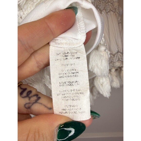 Show Me Your Mumu White Boho Crochet Tassel Tank Top Festival Beach Summer M - Picture 6 of 8